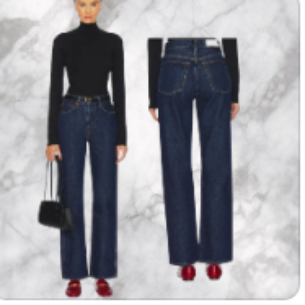 Re/Done Women's High Rise Jeans - Dark Blue